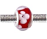 Pandora Style Charm Bead (Z57) Murano Lampwork Glass (14mm x 9mm) (fits Troll too)