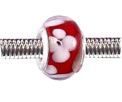 Pandora Style Charm Bead (Z57) Murano Style / Lampwork Glass (14mm x 9mm) (fits Troll too)
