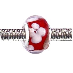 Buy Pandora Style Charm Bead (Z57) Murano Lampwork Glass (14mm x 9mm) (fits Troll too) by SERENITY CRYSTALS