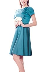 Nylon/Rayon/Satin Flared-Skirt Bridesmaid Dress 