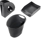 helit Papierkorb ergologic, 18 Liter, oval, schwarz VE=1