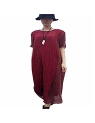 Round Neck Asymmetric Summer Short Sleeves Linen  Dress