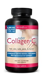 Neocell Super Collagen+C  Type 1 and 3, 6000mg plus Vitamin C, 250 Count