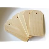 MyCraftSupplies Unfinished Natural Wood Gift Price Tags 3 1/4 inch Long Set of 25 Made in the USA