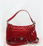 Coach Poppy Patent Liquid Gloss Groovy Shoulder Hobo Bag Purse 18671 Cherry Red