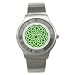 Stainless Steel Watch of Green Ornate Celtic Knot (Irish Jewelry, Pendant, Ring, Necklace)