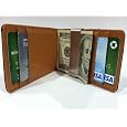 Black/brown Money Clip Bi-fold Leather Wallet By Designsk by Designsk