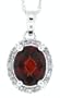 1.73ct Oval Garnet and Diamond Gemstone Pendant in 10Kt White Gold w/chain