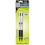 Zebra M-301 Stainless Steel Mechanical Pencil, 0.5mm, Black Barrel, 2-Pack (54012)