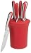 blinQ 7-Piece Steak Knife Set, Berry Red