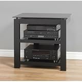 SL Series Three-Shelf Audio / Video Stand in Black Glass Color: Clear