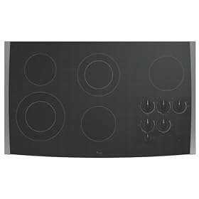GJC3654RS Whirlpool GoldÂ® 36 Inch Electric Ceramic Glass Cooktop - Black on Stainless Steel