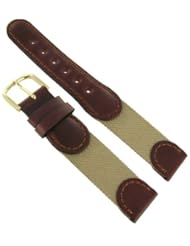 20mm Hirsch Explorer Watch Band Brown and Beige "Swiss Army" Style