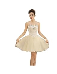  Chiffon/Tulle Cocktail Short Lace-Up Crystal Sweetheart  Ball Gown Homecoming Dress/Bridesmaid Dress/Prom Dress/Wedding Party Dress 