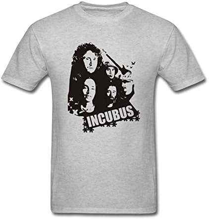 YLINFUN Men's Incubus Band Brandon Boyd T-shirt Size S Grey