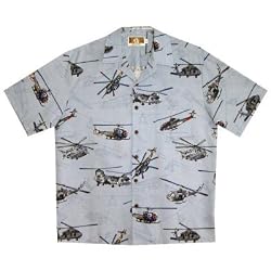 Top Quality Island Helicopter Hawaiian Aloha Shirt