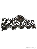 5-Hook Scroll Cast Iron Wall Hook Rack Coat Hat Hanger