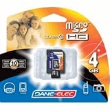 Dane-Elec - Flash memory card ( microSDHC to SD adapter included ) - 4 GB - Class 4 - microSDHC