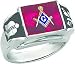 Thumbnail image for 14K White Gold Masonic Mens Ring Sz 10
