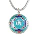 Tibetan Lapis Lazuli And Turquoise Inlay Om Pendant Necklace