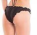 COQUETA Brazilian Waved Bikini Bottom Swimsuit Scrunch Swimwear Samba BLACK