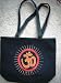 Embroidered and Applique Sanskrit Om Canvas Shopping Yoga Tote Handbag with Zipper