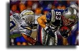 Completely Handpainted American Football Sport Painting, Custom Order FL3457, Oil on Canvas, with Option to Paint Jerry, Brett & Co. from Any Other Favorite Photograph or Picture, Unframed, Size 20" x 30" inch