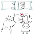 BoldLoft "A Big Kiss" Couple Pillowcases-Romantic Valentine's Day Gifts for Couples,Cute Valentines Gifts for Him or Her,Romantic Anniversary Gifts