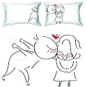 BoldLoft "A Big Kiss" Couple Pillowcases-Romantic Valentine's Day Gifts for Couples,Cute Valentines Gifts for Him or Her,Romantic Anniversary Gifts