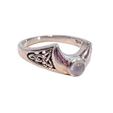 Sterling Silver Crescent Moon Celtic Knot Moonstone Ring Size 4-15 (Sz 4,5,6,7,8,9,10,11,12,13,14,15)