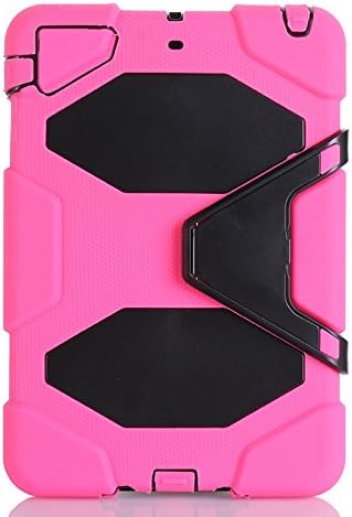 IIYBC Brand for Apple Ipad Mini 1&amp;2&amp;3 Defender Shockproof Survivor Military Duty Hybrid Hard Case with Soft Silicone (Hot pink)