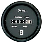 Faria Euro Series Marine Instruments Hourmeter 0 To 10,000 Hrs. Description 12-32V Not Illuminated