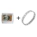 Bulldog Black Italian Charm Bracelet