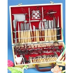 80 Piece Carving Set in Wooden Case by Meat Carving Sets