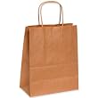 Box Partners BGS103K 8 x 4-3/4 x 10-1/4 Kraft Paper Shopping Bags (Pack of 250)