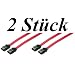 Sata Kabel mit Clip 0.5 Meter DOPPELPACK (2 St�ck als Bundle) HDD /DVD / Brenner usw