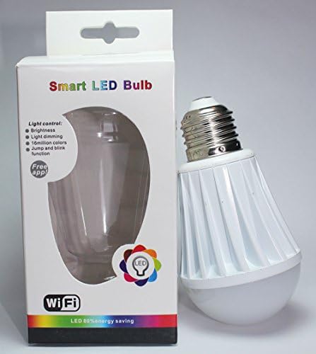 WiFi Light Bulb - Dimmable Multicolor (Over 16 Million Colors) LED Bulb - Smart Light Bulb - Smartphone/Tablet Controlled - Energy Efficient 7.5W (60W Equivalent) - 806 Lumen - 110Volt - Works with Apple iPhone & iPad, Android Phones & Tablets & More - Free App - Money Back Guarantee - By eXplicitLight