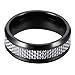 Will Queen 8mm Beveled Men's Tungsten Wedding Band Silver White Carbon Fiber Inlay Top Polished Finish
