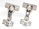 2 1/8 Satin Nickel Inset Concealed Cabinet Door Hinges Pair