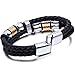 Jstyle Stainless Steel Braided Leather Bracelet for Men Rope Magnetic-Clasp 7.5-8.5 Inch