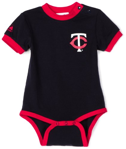 MLB Infant/Toddler Girls' Minnesota Twins Joe Mauer Name & Number Onesie (Navy, 12 Months)
