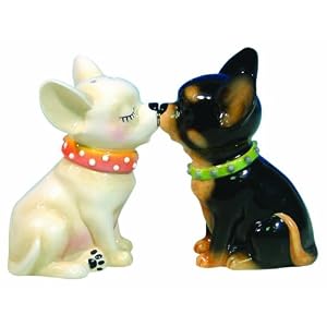 Westland Giftware Mwah Magnetic Chihuahuas Salt and Pepper Shaker Set, 3-1/2-Inch