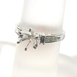 14K White Gold Sapphire and Diamond Engagement Ring Semimount