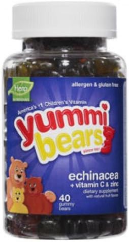 Hero Nutritionals - Yummi Bears Echinacea + Vitamin C &amp; Zinc, 40 gummies