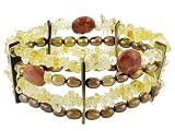 ENHANCED AND WHITE CULTURED FRESHWATER PEARL CORAL MOTHER OF PEARL CITRINE BRACELET