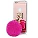 iPhone 6S Case,iPhone 6 Case (4.7 Inch) - Mavis's Diary Luxury Pink Mirror Soft TPU Design Lovely Hot Pink Bow Fluff Ball 3D Handmade Bling Shiny Crystal Diamonds Clear Cover