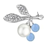 Neoglory Fashion Vintage Brooch Pearl & with Swarovski Element Rhinestones Broaches Christmas Gift