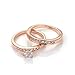 Yoursfs Round Cut Cubic Zirconia CZ Engagement Wedding Ring Set For Women Eternity Love Ring