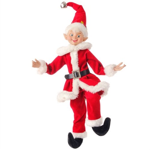 RAZ 16″ Posable Elf w/ Santa Suit – 1/pc