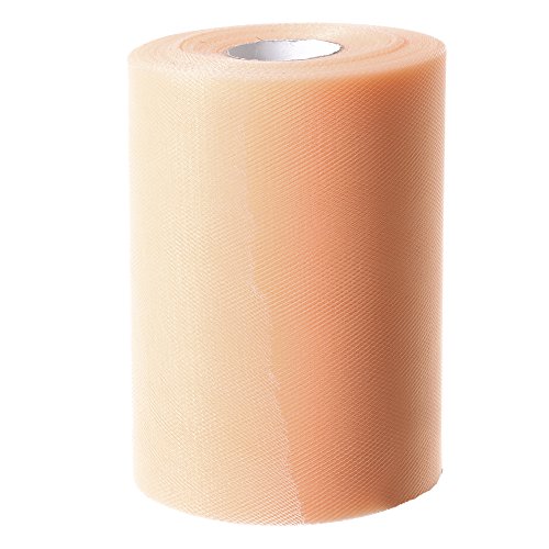 Ling's moment Tulle Roll Spool Tutu Skirt Fabric 6 Inch x 100 Yards (Peach)